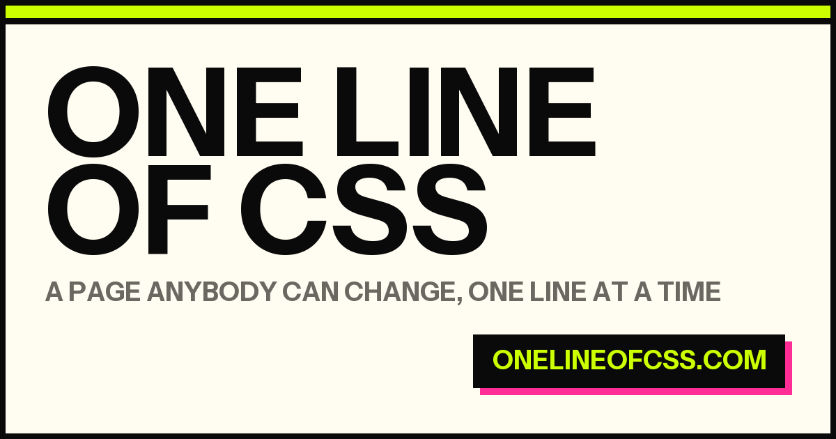 The One Line of CSS preview card